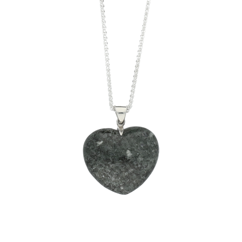 Preseli Bluestone Necklace Carved Heart Medium Silver