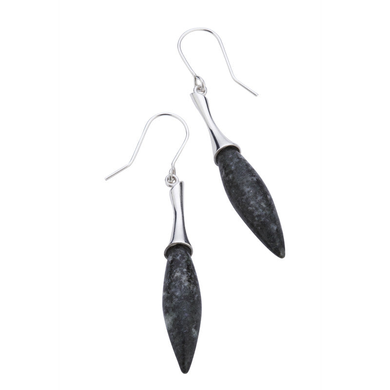 Preseli Bluestone Earrings Capped  Drops With Silver