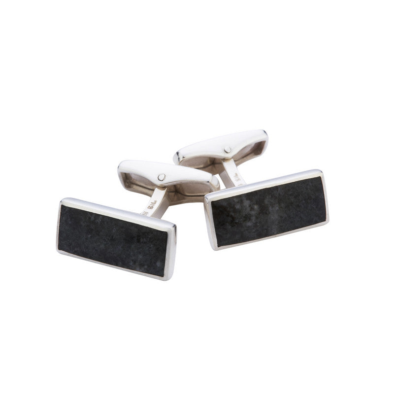 Preseli Bluestone Cufflinks Oblong With Silver
