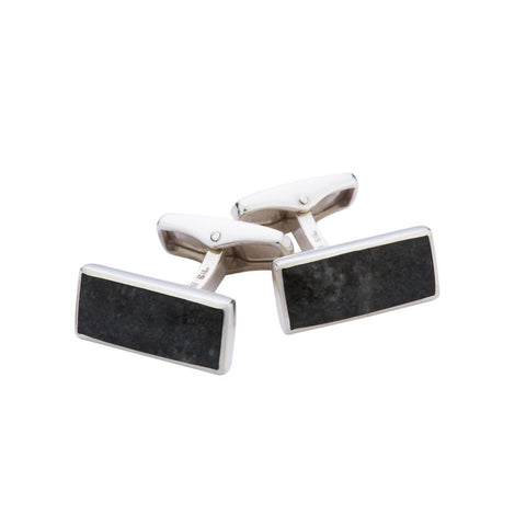 Preseli Bluestone Cufflinks Oblong With Silver