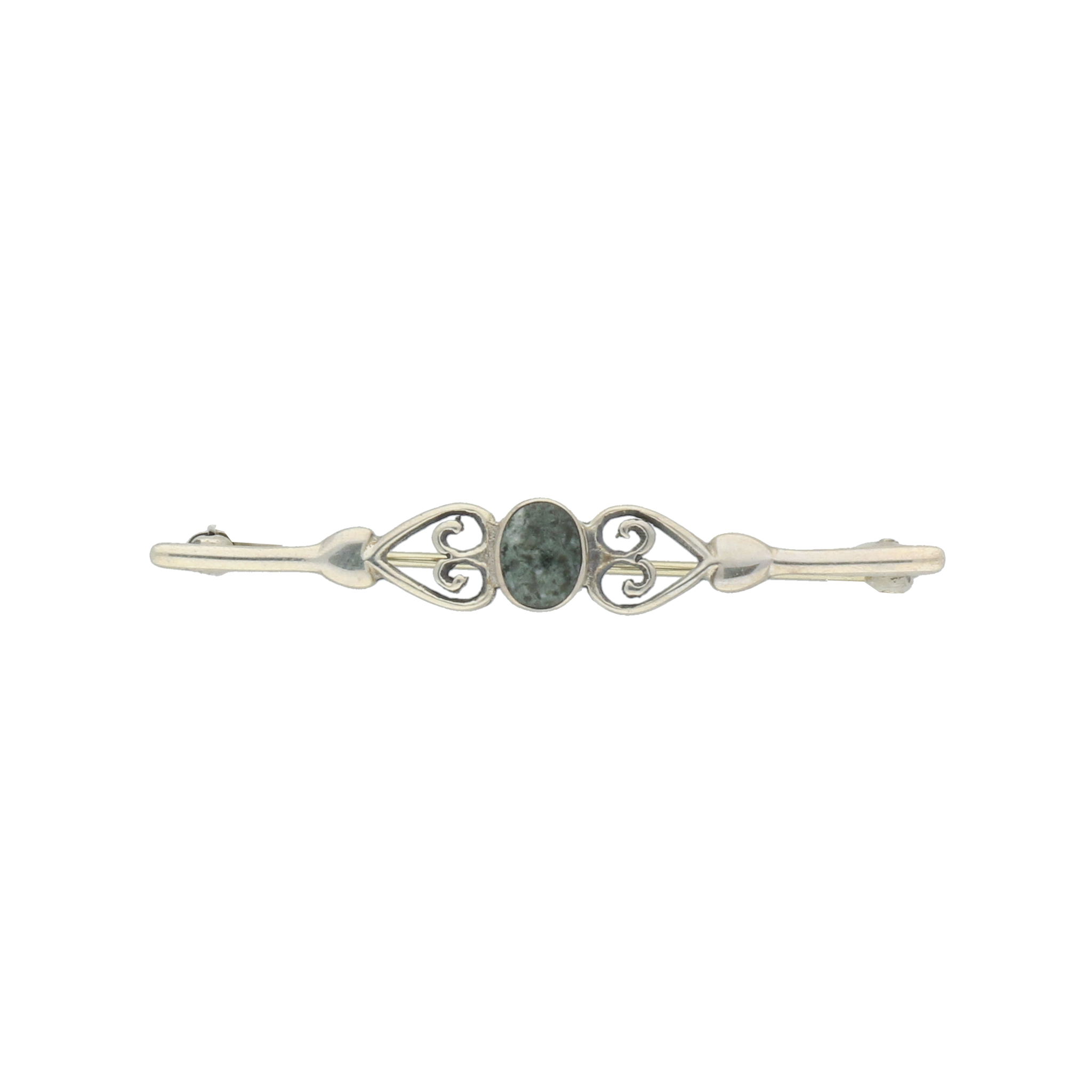 Preseli Bluestone Brooch Hearts Sterling Silver