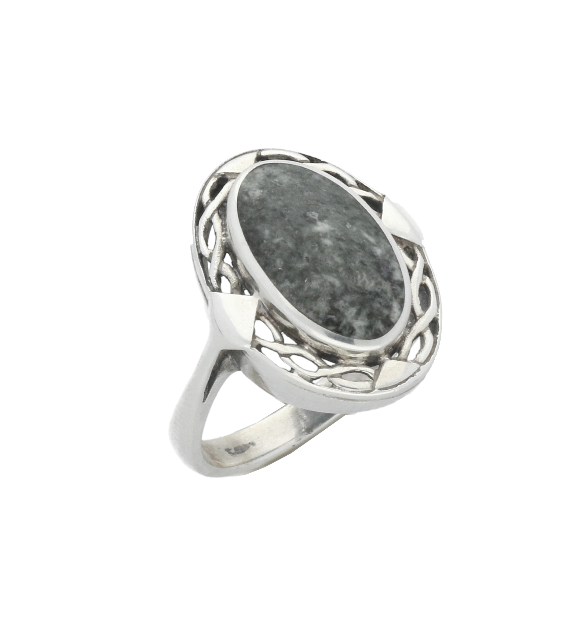 Preseli Bluestone Ring Celtic Design Silver