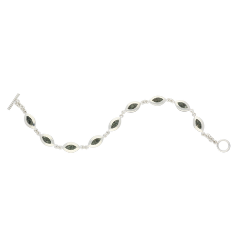 Preseli Bluestone Bracelet Framed Marquise link Silver