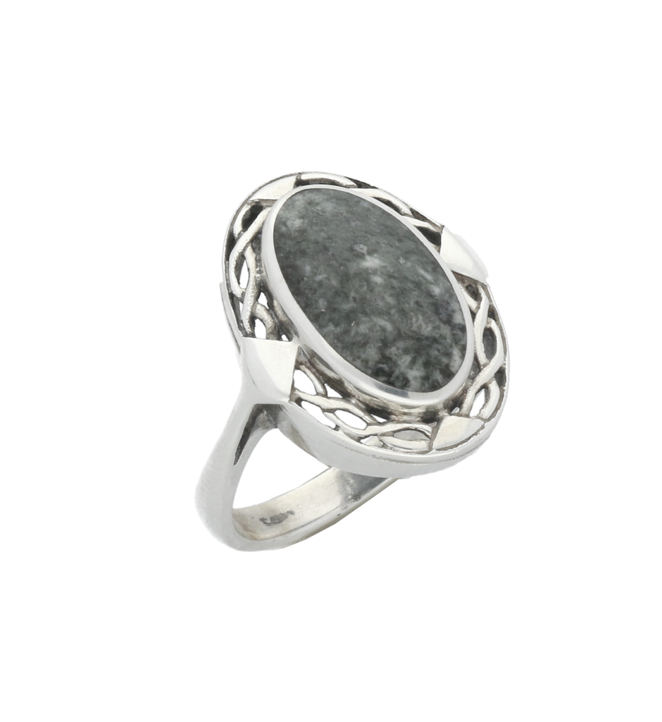 Preseli Bluestone Ring Celtic Design Silver
